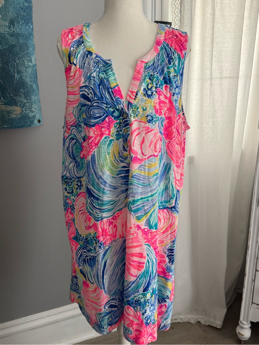 Lilly Pulitzer Essie Dress Shell of a Party Sleeveless XL - Picture 2 of 6
